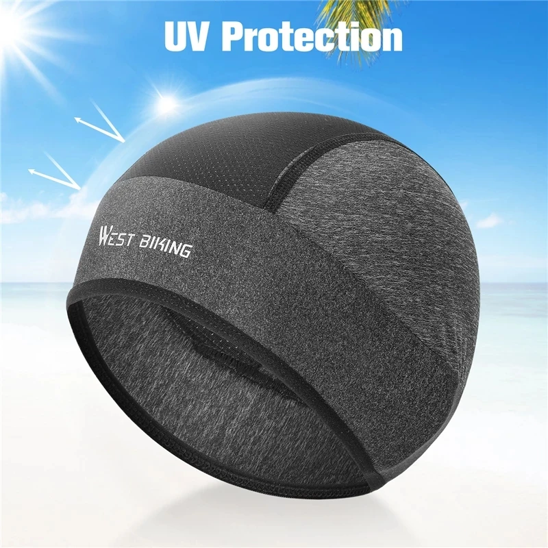 

WEST BIKING Summer Sport Skull Cap Hat Anti-UV Cycling Helmet Liner Running Riding MTB Bike Bandana Headband Motorcycle Headwear