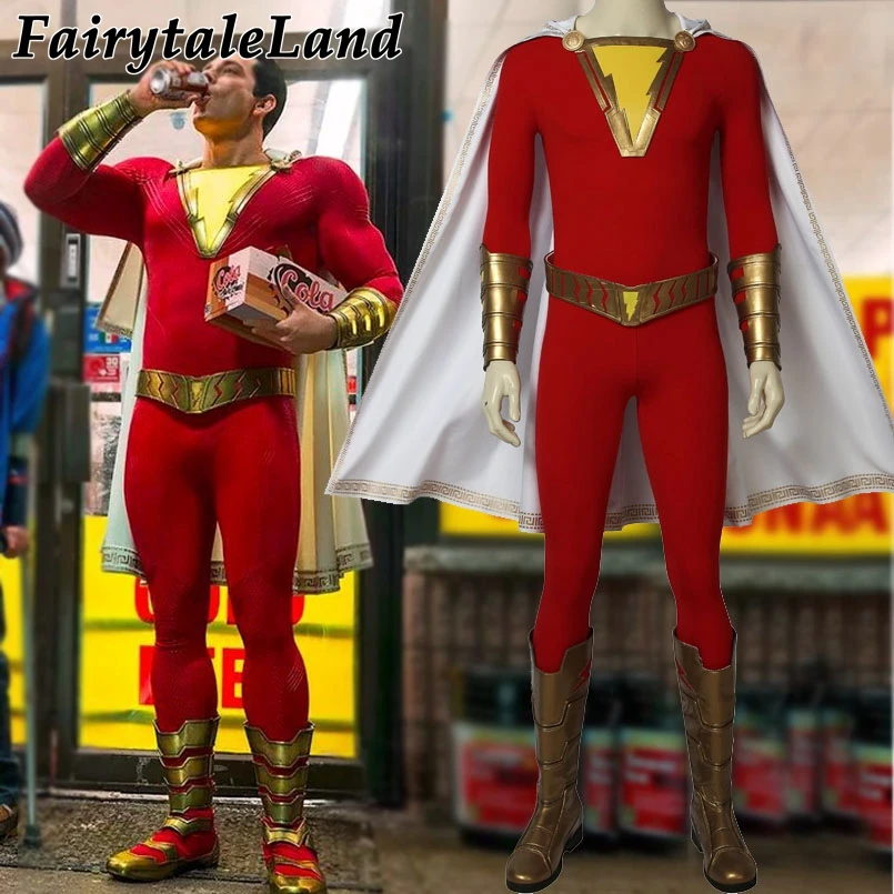 Маскарадный костюм Shazam на заказ костюмы Хэллоуин супергероя капитана шазама