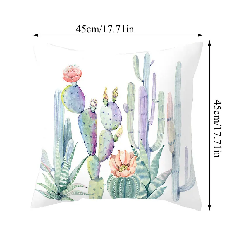 

Tropical plant cactus pattern Decorative Cushion Cover Pillow Pillowcase Polyester 45*45 Throw Pillow Home Decor Pillowcover