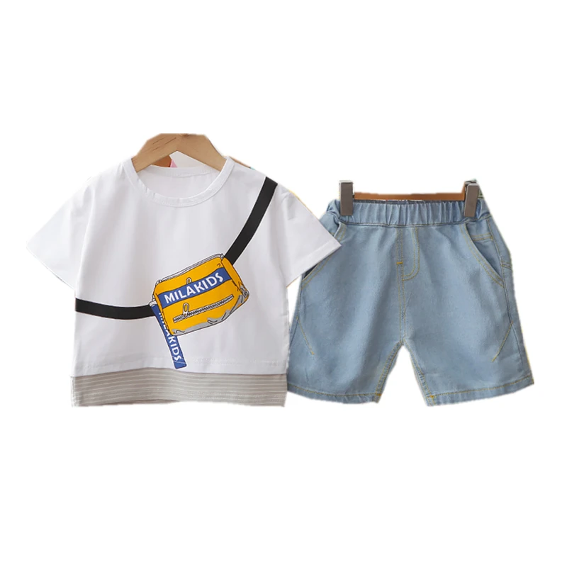 Baby Boys Girls Kids Clothes Set Sport Suit Summer Cotton Tops T-shirt Shorts 2pcs Outfits Costume Children Clothing Tracksuit |