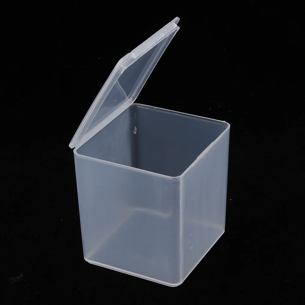 

1PCS Clips Dispenser Plastic Transparent Storage Box Square Collection Container Case with Lid For Stationery Clips Washi Tape