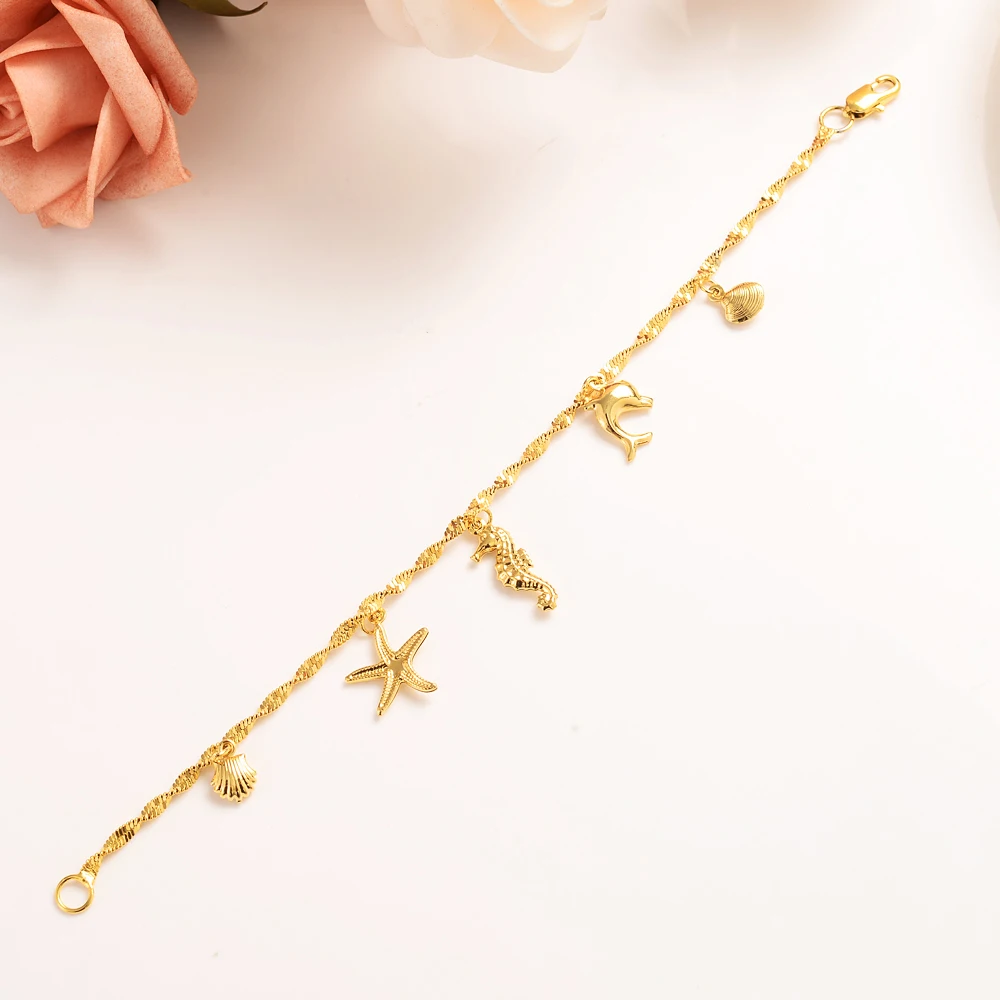 Новый браслет с подвеской в виде ракушки 21 см для женщин детей девочек цепочка