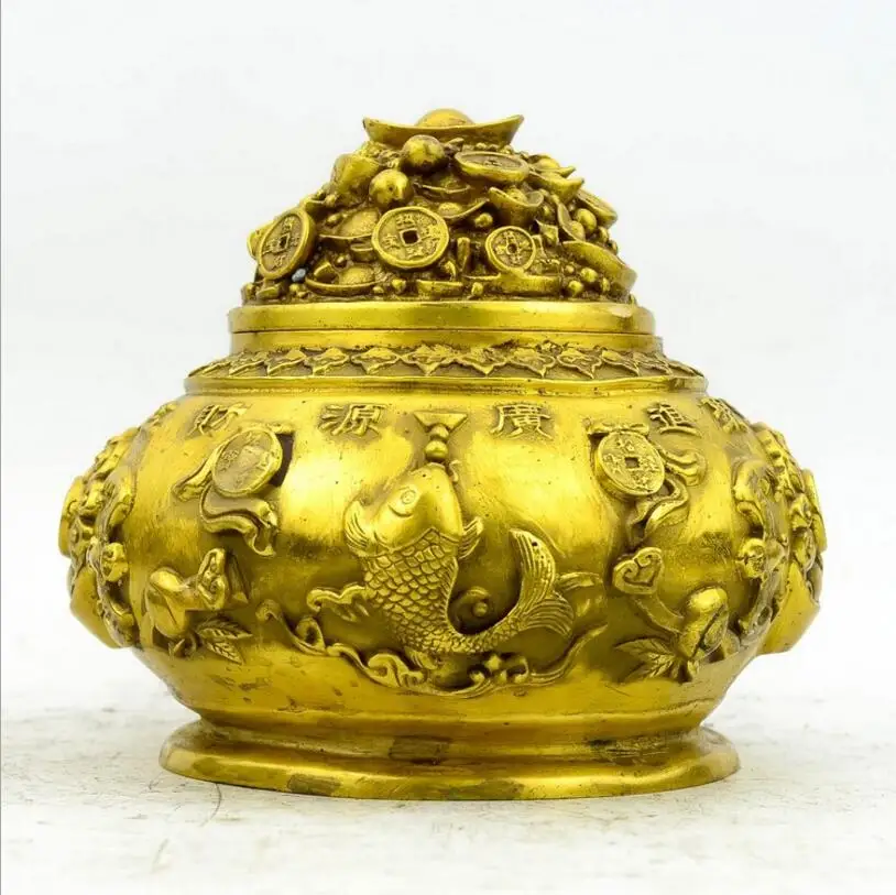 Чистая медь Специальная цена пять сокровища Бог горшок с сокровищами украшение