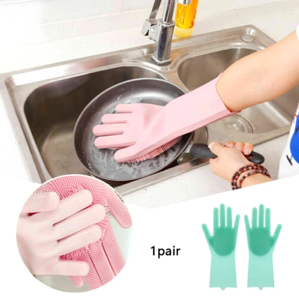 

2019 Silicone Dish Washing Gloves Scrubber Home Cleaning Car Washing Gloves CSL88