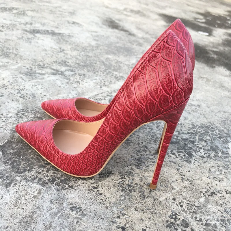 

New Fashion free shipping red python snake Poined Toes Stiletto Heel high heels shoes pump HIGH-HEELED SHOES dress shoe