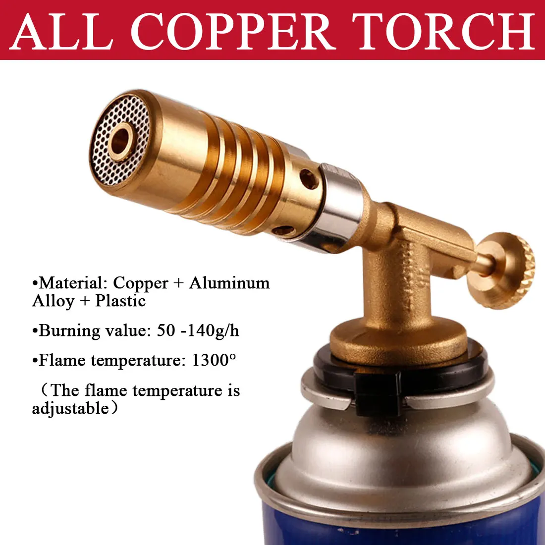 

Welding Torch Portable Gas Torch Flame Gun High Temperature Brass Gun Gas Turbo Torch Brazing Solder Propane Welding Gun