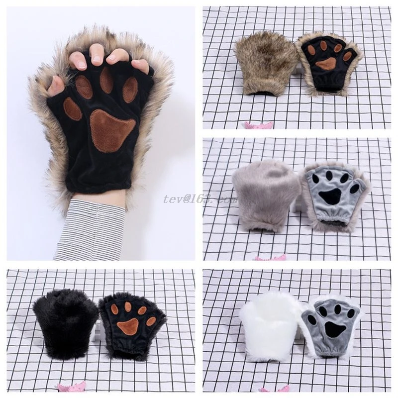 Взрослые Дети Пушистый Плюшевый волк кошачьи уши заколка для волос хвост