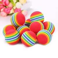 10 pcs interactive cat toys ball pet supplies play chewing rattle scratch 3 5cm rainbow cat toy ball training attract entertain