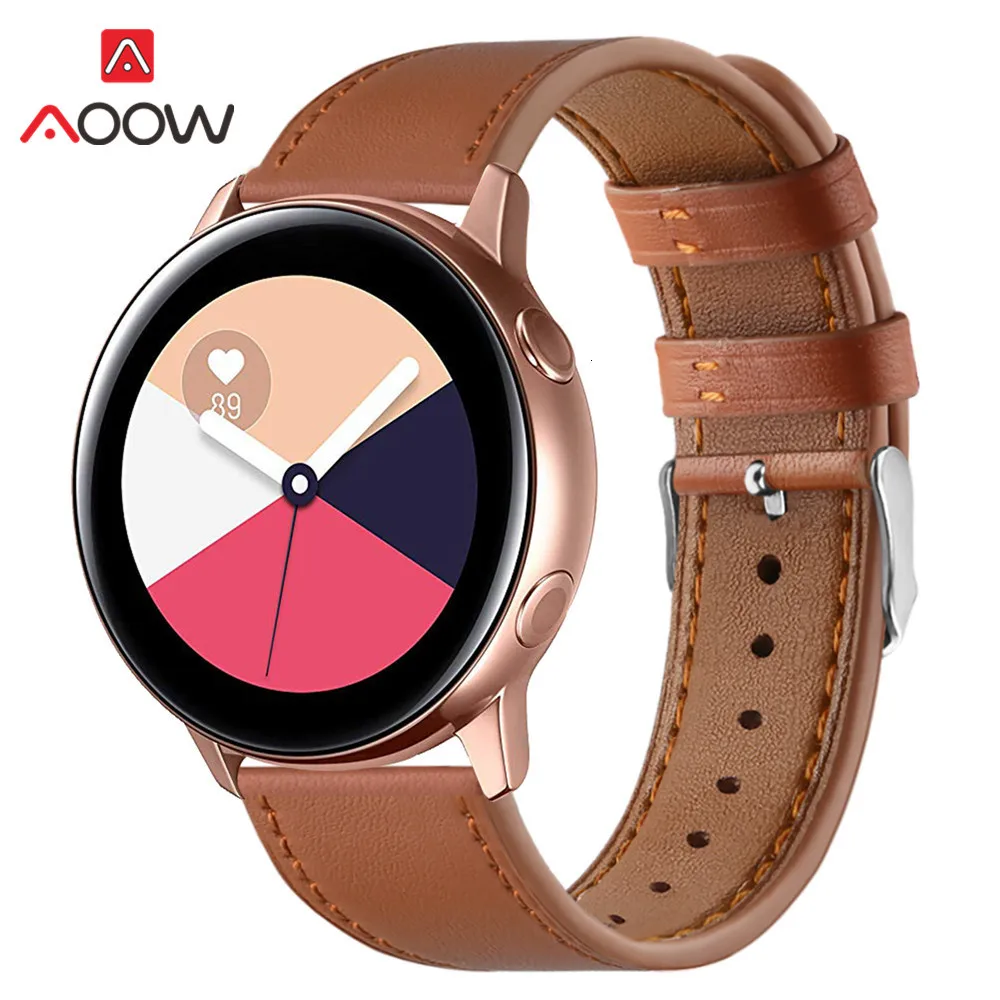 Ремешок для часов из натуральной кожи с цветочным принтом для samsung Galaxy Watch Active 42 мм S2 Розовый Красный сменный ремешок для браслета 20 мм