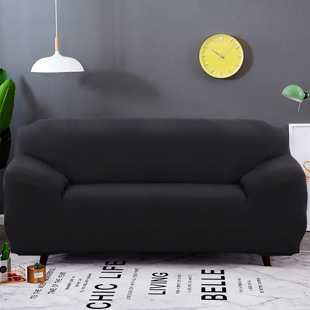 Elastic Brief Slipcover All-inclusive Anti-slip Solid Color Stretch Seat Couch Cover Sofa covers for living Room 1/2/3/4 Seater | Дом и сад
