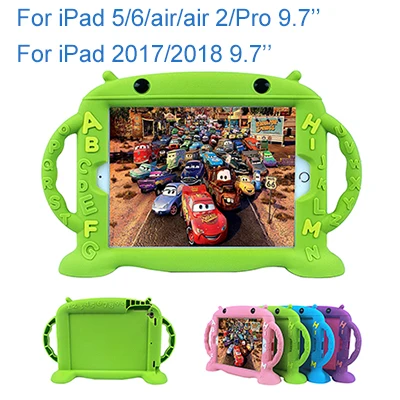5410GN CHINFAI противоударный детский безопасный Чехол для iPad Air 2, чехол с ручками для iPad mini, водонепроницаемый силиконовый чехол для iPad Pro 10,5 - Цвет: 5410GN