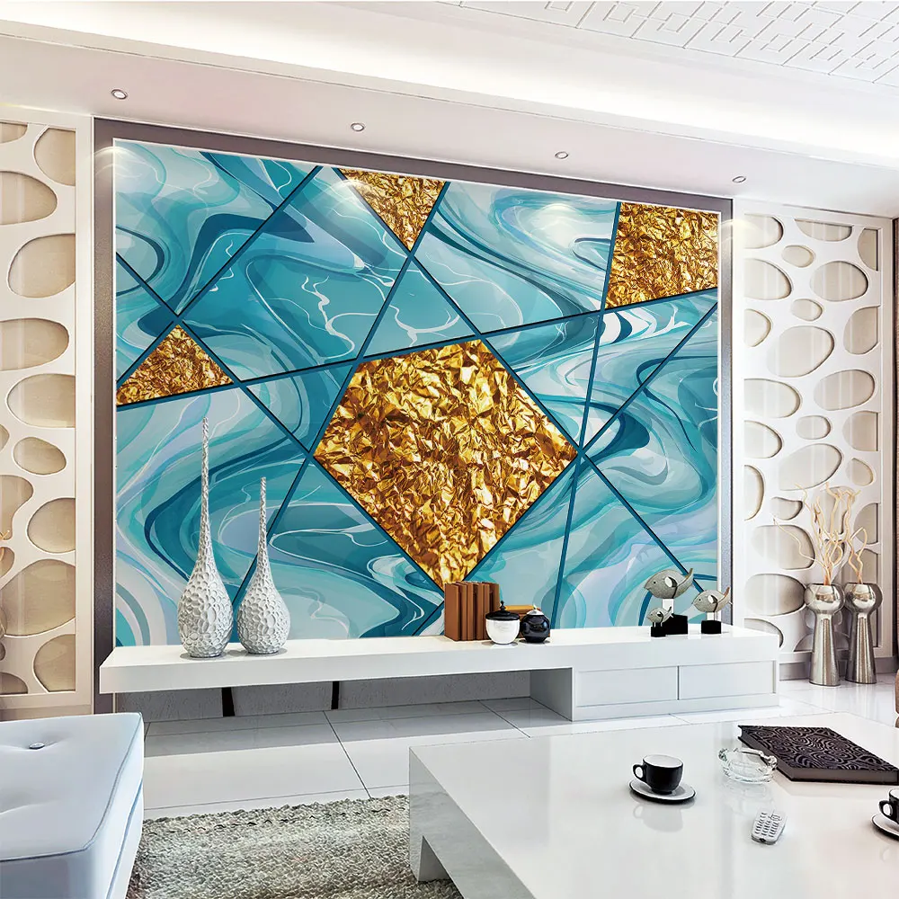 Украшение текстильные обои современный свет роскошный синий океан