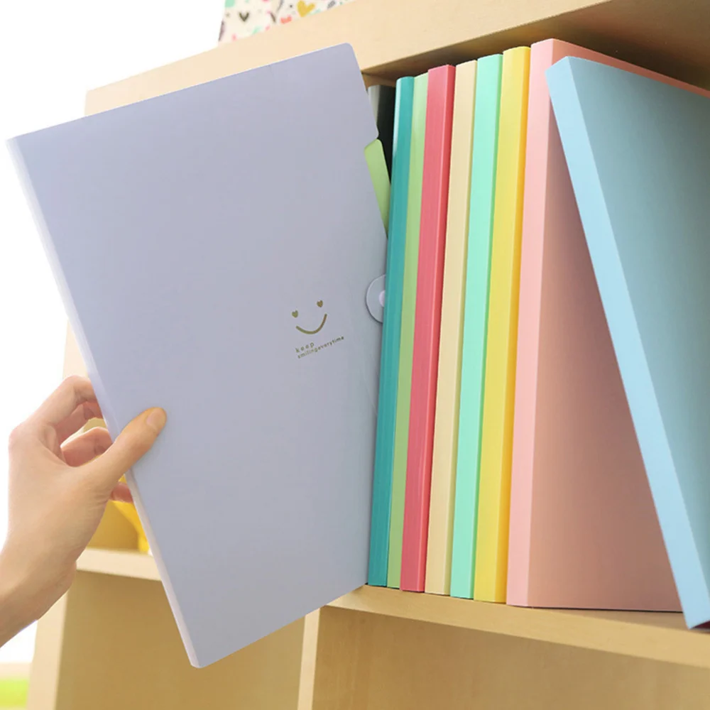 

5 Pockets Expanding File Folders A4 Letter Size Snap Closure Accordion Folder Paper Document Organizer Set )