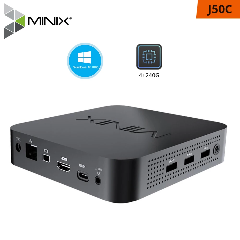 MINIX Мини ПК NEO J50C 4 официальный WINDOWS 10 PRO серии Pentium серебро J5005 ТВ коробка DDR4 объемом