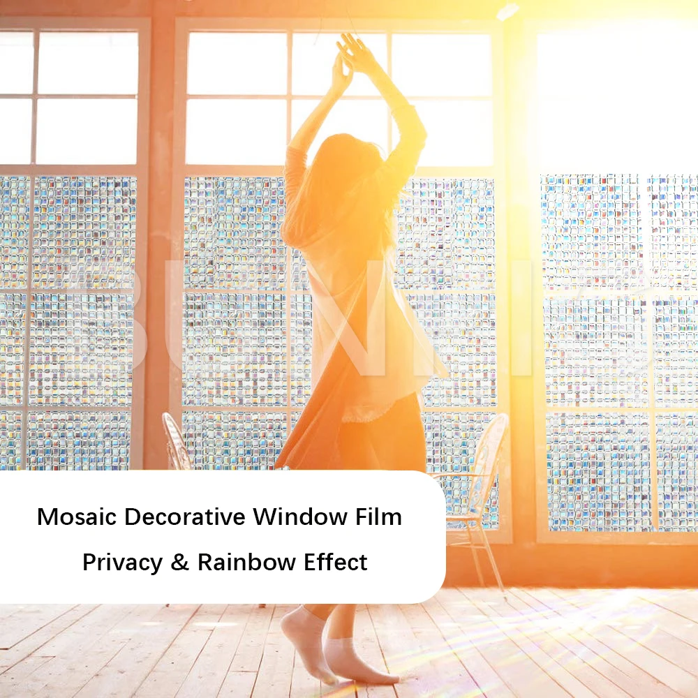 3D витражная мозаика декоративная оконная пленка статическая конфиденциальность
