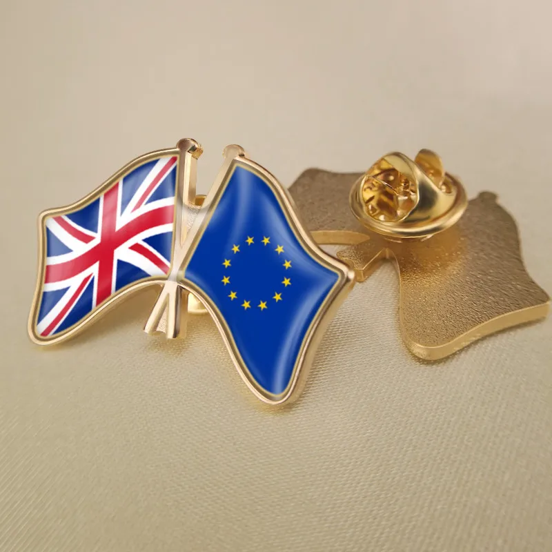 Европейский союз и Великобритания перекрестные двойные фотообои брошь |