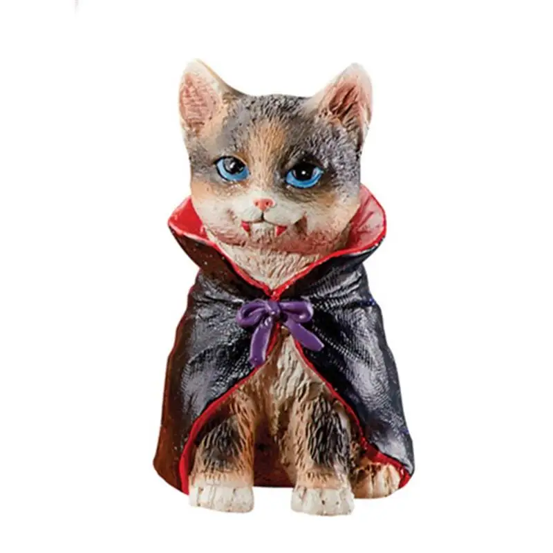 

Cute Cat Statues Resin Figurines Crafts Ornaments Halloween Cat Decoration Bookshelf Balcony Halloween Decoration Horror House