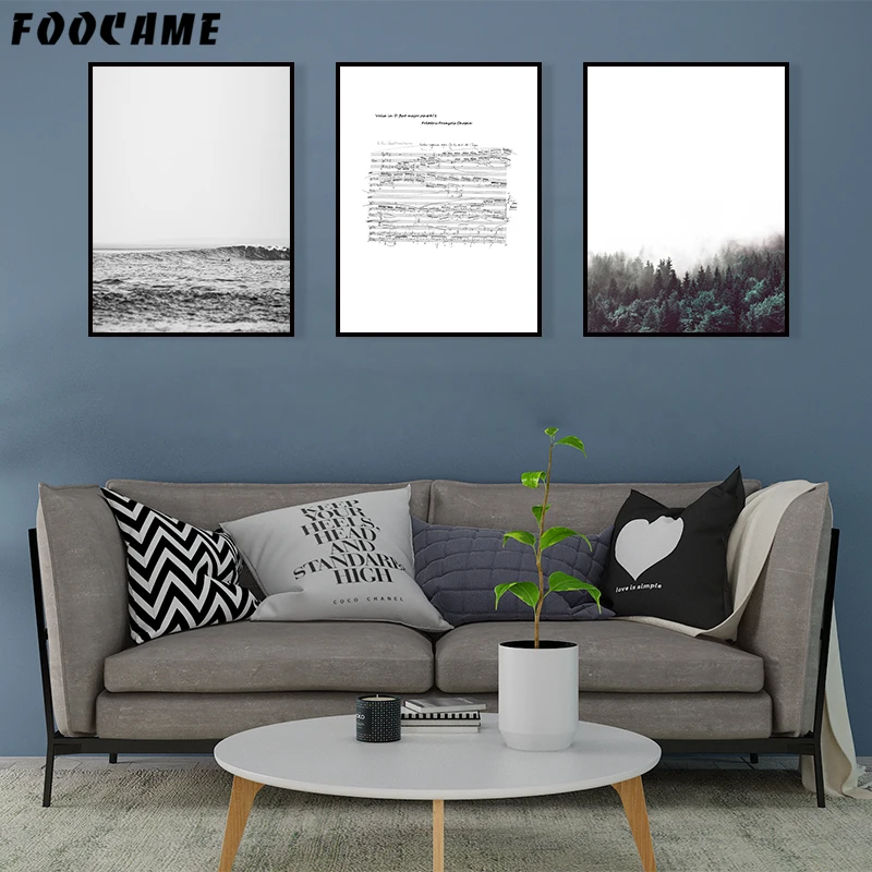 Лес Шопен музыка Оценка холст стены искусства печать картины Рисование пейзажей