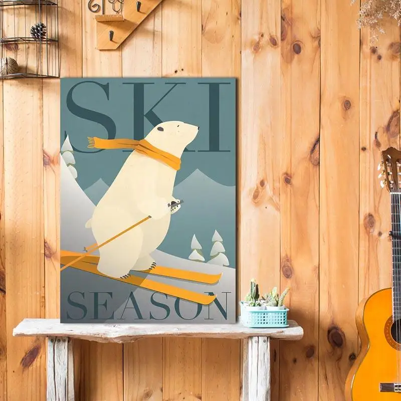 Beste Nieuwe Hd Olar Beer Skiƫn Poster Canvas Schilderij Posters En Prints Wall Art Foto Voor Woonkamer Huisinrichting 1T
