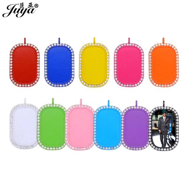 

50PCS Colored Cabochon Pendant Base 24x18mm Metal Blank Tray Zircon Bezel Charm DIY Jewelry Making Necklace Accessories Supplies