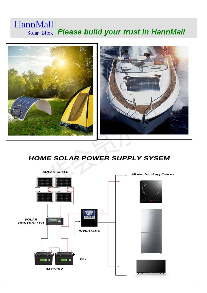 300W 3X100W ETFE полугибкая солнечная панель солнечная батарея panneau solaire 12V Mono Cell для RV лодки яхты автомобиля Караван зарядное устройство