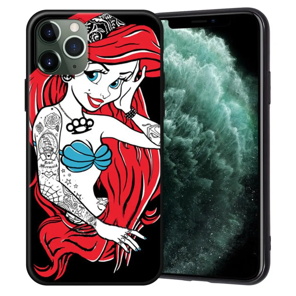 Тату девушка черный чехол ТПУ для iPhone XR XS Max X Coque 11 Pro 7 8 6 6S Plus 5 5S SE Fundas | Мобильные
