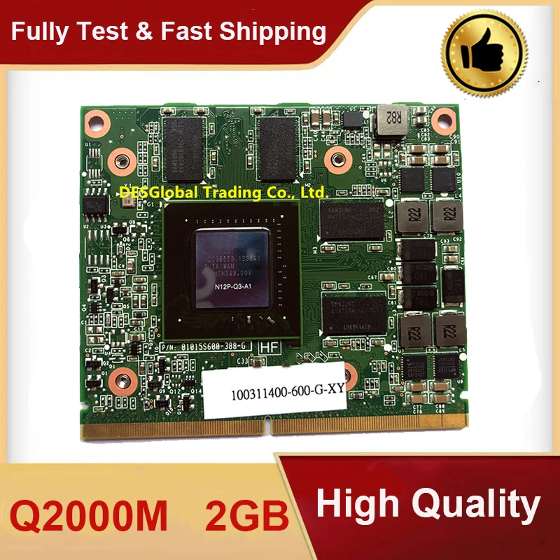 Квадро 2000 м Q2000M 2G видео VGA Графическая карта N12P-Q3-A1 для ноутбука HP 8540 Вт 8540P 8560W DELL