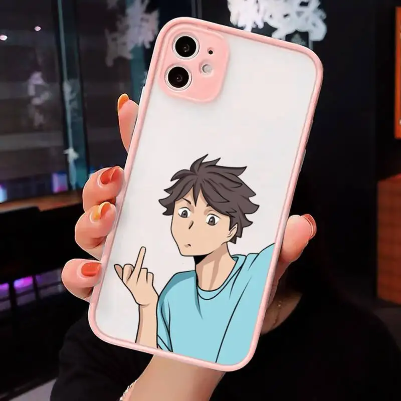 

anime Haikyuu Oikawa Phone Case matte transparent For iphone 7 8 11 12 plus mini x xs xr pro max cover