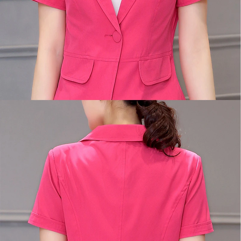 Летний женский Блейзер однотонный офисный Профессиональный блейзер с короткими