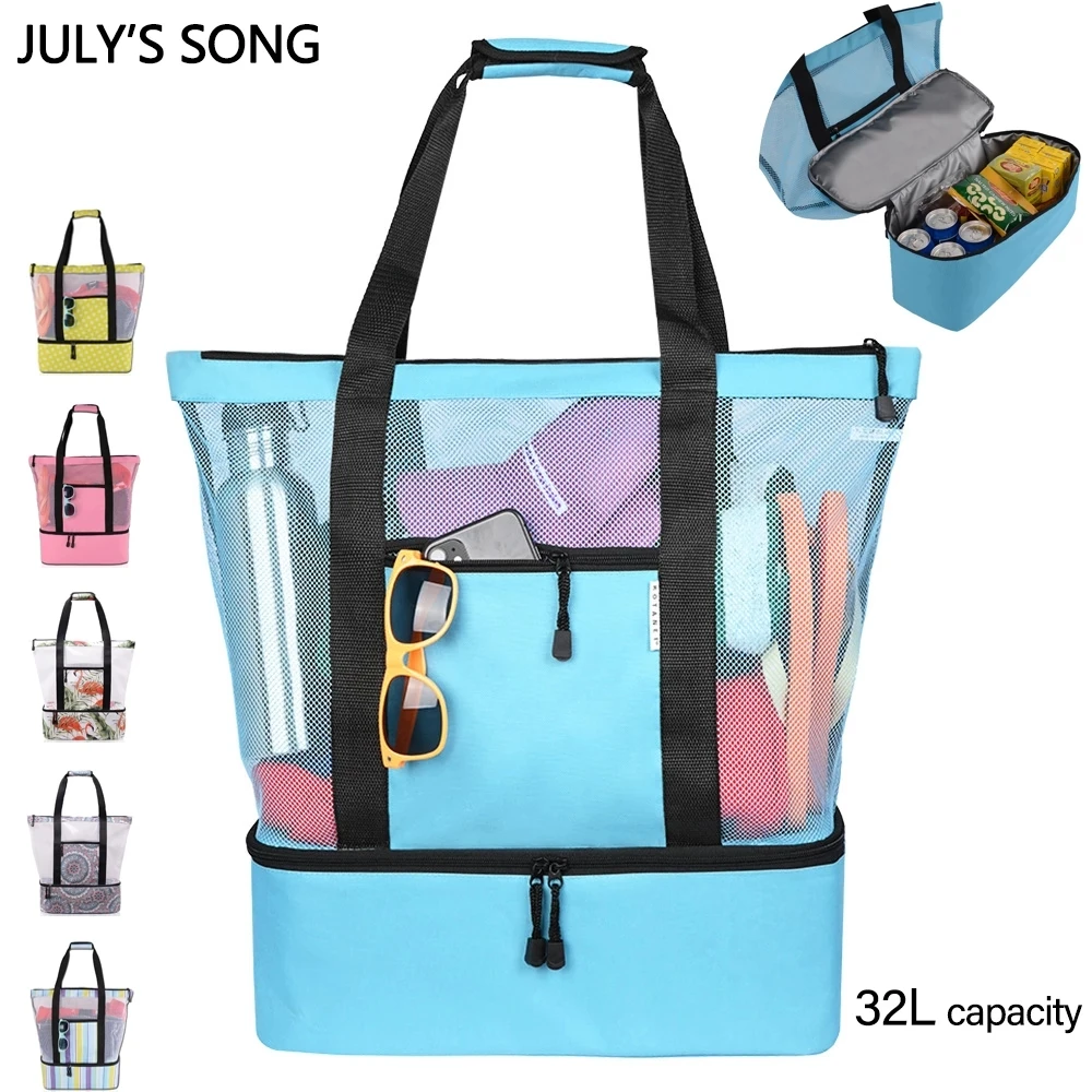 

Women Summer Beach Bag Cooler Bags Waterproof Large Capacity Beach Tote Bag For Family Large Beach Totes