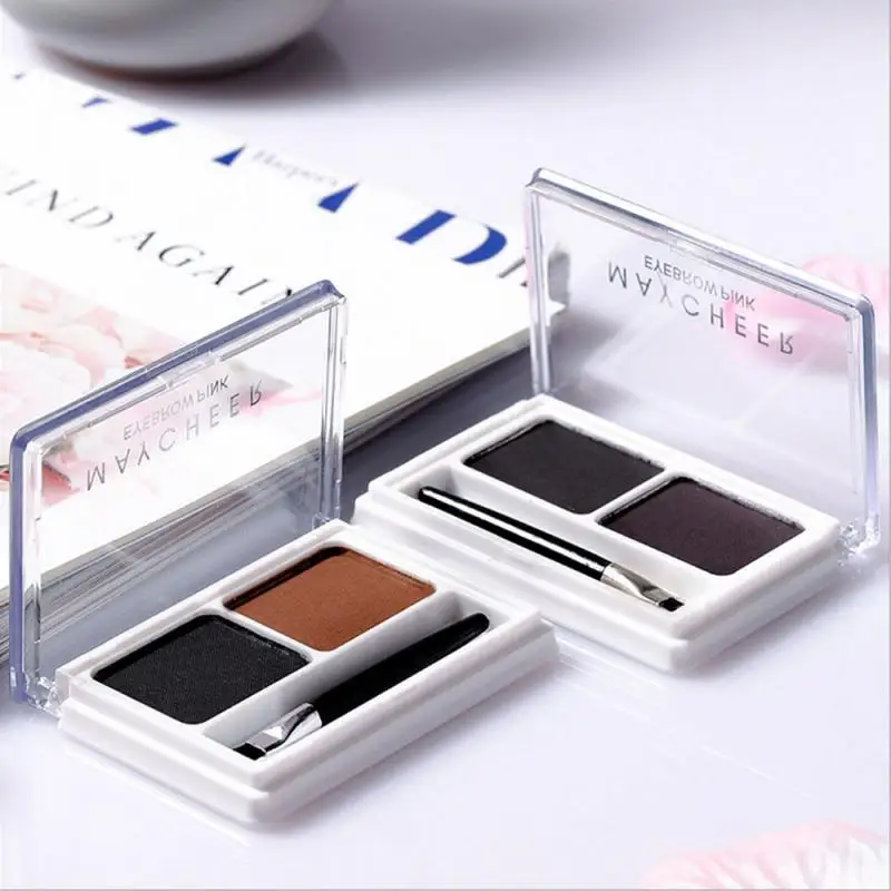 2 Colors Eyebrow Powder Makeup Palette Waterproof Shade for Enhancer Cosmetic Brush Mirror Box Make Up Set TSLM1 | Красота и здоровье