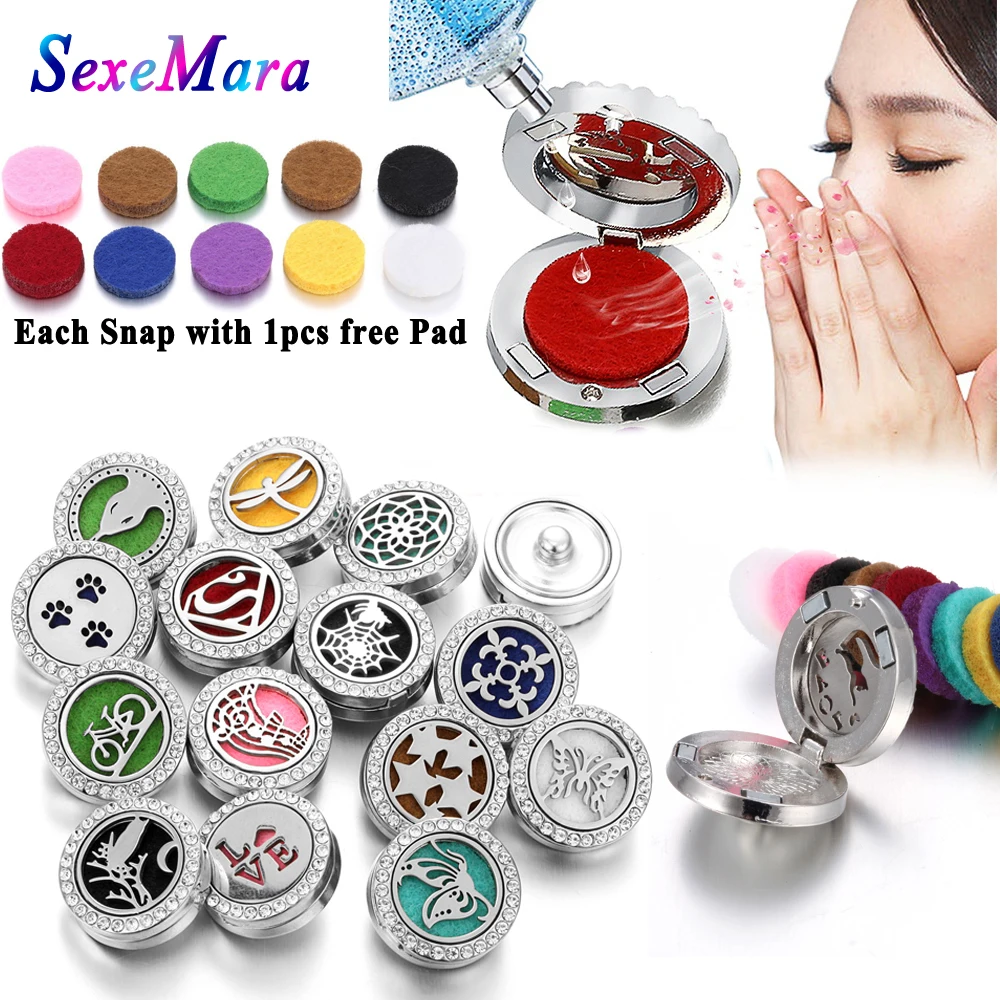 Новый Ароматерапевтический медальон 18 мм с кнопками для духов магнитный