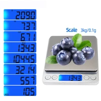 portable electronic digital kitchen scale 3kg0 1g high precision electronic scales with blue backlight