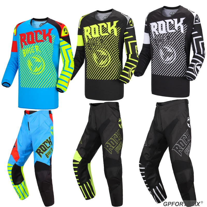 ROCK Байкер Новый мотокросса для футболка и брюки девочек BMX DH MX внедорожный