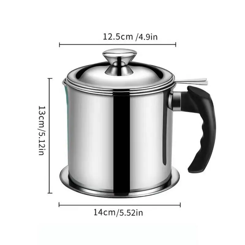 

Stainless Steel Oil Filter Pot Soup Grease Strainer Easy To Use Portable Container Tank Filter Residue Filter Oil Pot Kitchen