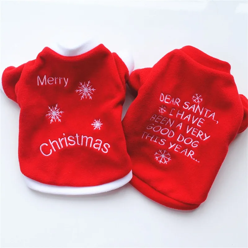 Зимняя плюшевая одежда с рождественским принтом для домашних питомцев животных