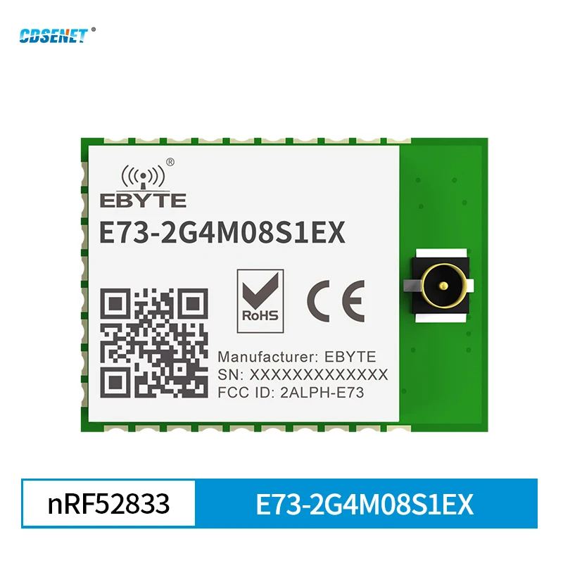 

2.4GHz nRF52833 BLE5.1 RF Module Mesh Thread ZigBee 8dBm CDSENET E73-2G4M08S1EX For UAV Smart Home Wireless Transceiver Receiver