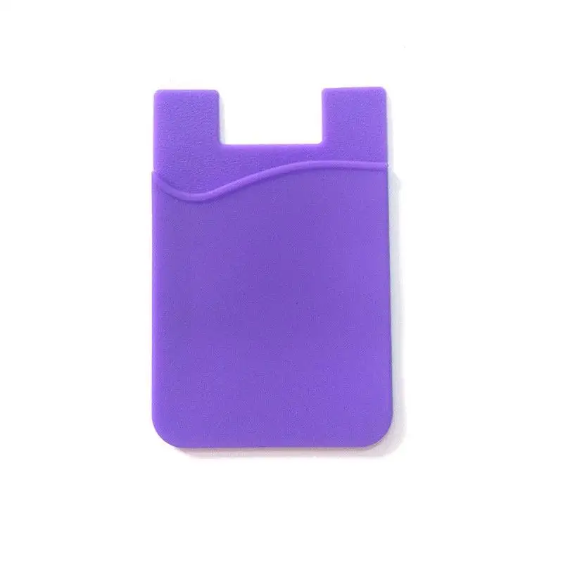 purple Модный простой силиконовый чехол с отделением для карт и отделением для денег для мобильного телефона - Цвет: purple