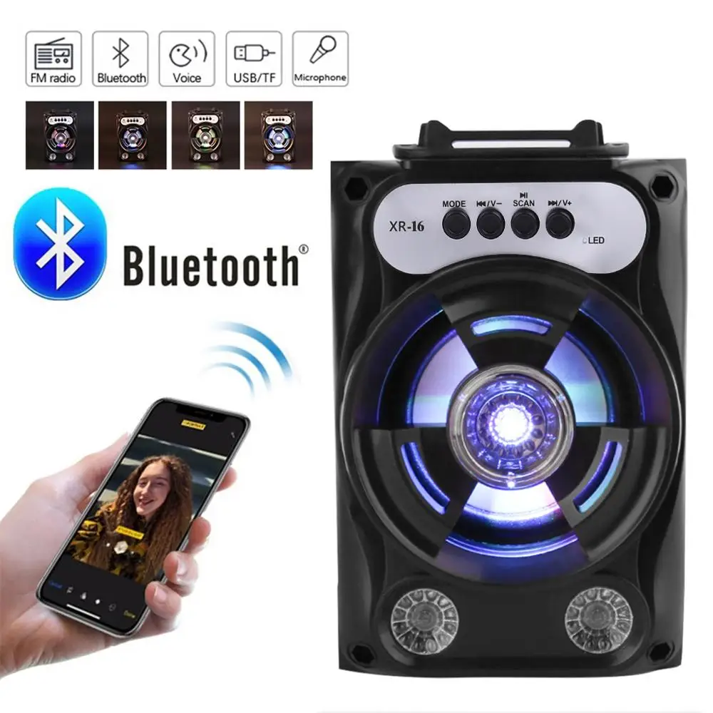 Bluetooth Speaker Wireless Sound System Bass Stereo with LED Light Large Size | Электроника