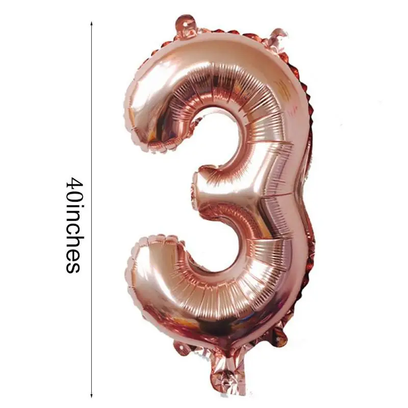 

Digital Birthday Balloon Rose Gold Balloon 40-Inch Floating Aluminum Decoration Scene Film Wedding Decoration Balloon