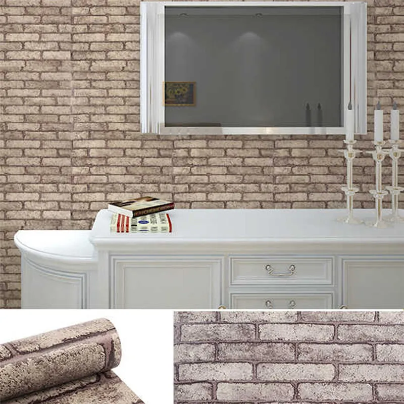 Домашний Декор 3D ПВХ деревянная зернистая Настенная Наклейка s бумага кирпичная