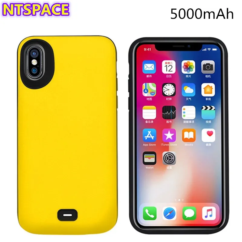 

Портативный чехол с зарядным устройством на 5000 мА · ч для iPhone X, чехол с внешним аккумулятором для iPhone Xs, чехол с резервной батареей для заряд...