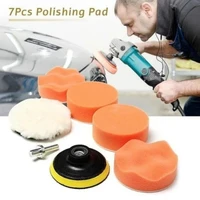 3inch car polishing disc self adhesive buffing waxing sponge wool wheel polishing pad removes scratches tools accessories 7pack
