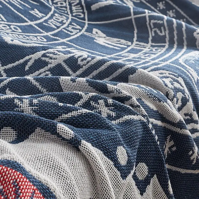 

Constellation Series Sofa Throw Blanket Towel Thick Line Style Knit Crochet Tassel Blanket Sofa Home Decor Leisure Shawl Blanket