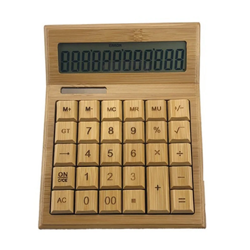 

Multifunctional Electronic Calculator Bamboo Calculator Counter Office 12-Digit Solar Power Scientific Calculator