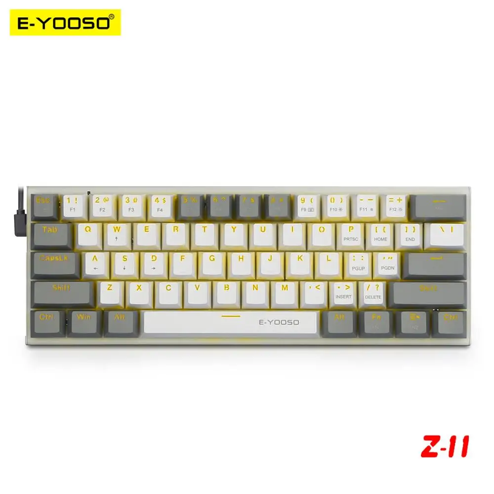 E-YOOSO Z11 USB 60% мини Механическая игровая клавиатура синий красный переключатель 61