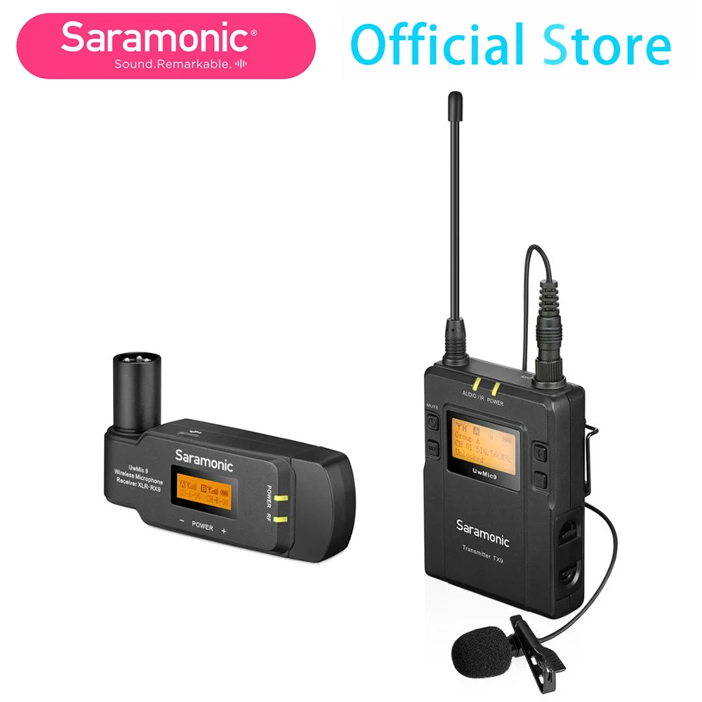 Беспроводной петличный микрофон Saramonic UwMic9 Kit7 с передатчиком и аккумуляторным