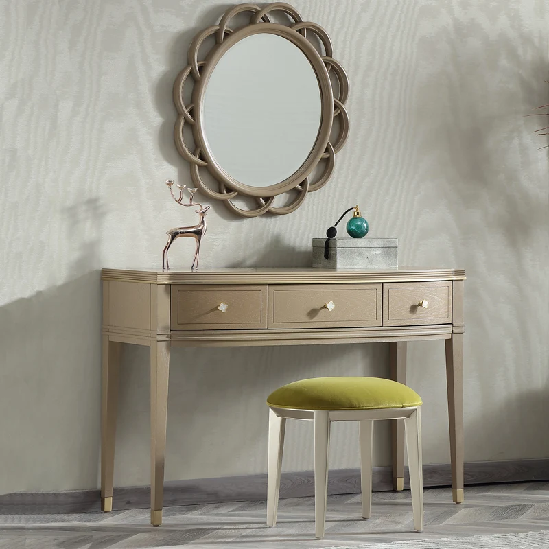 

Baijiahui American solid wood combination European light luxury simple bedroom dressing table mirror db010