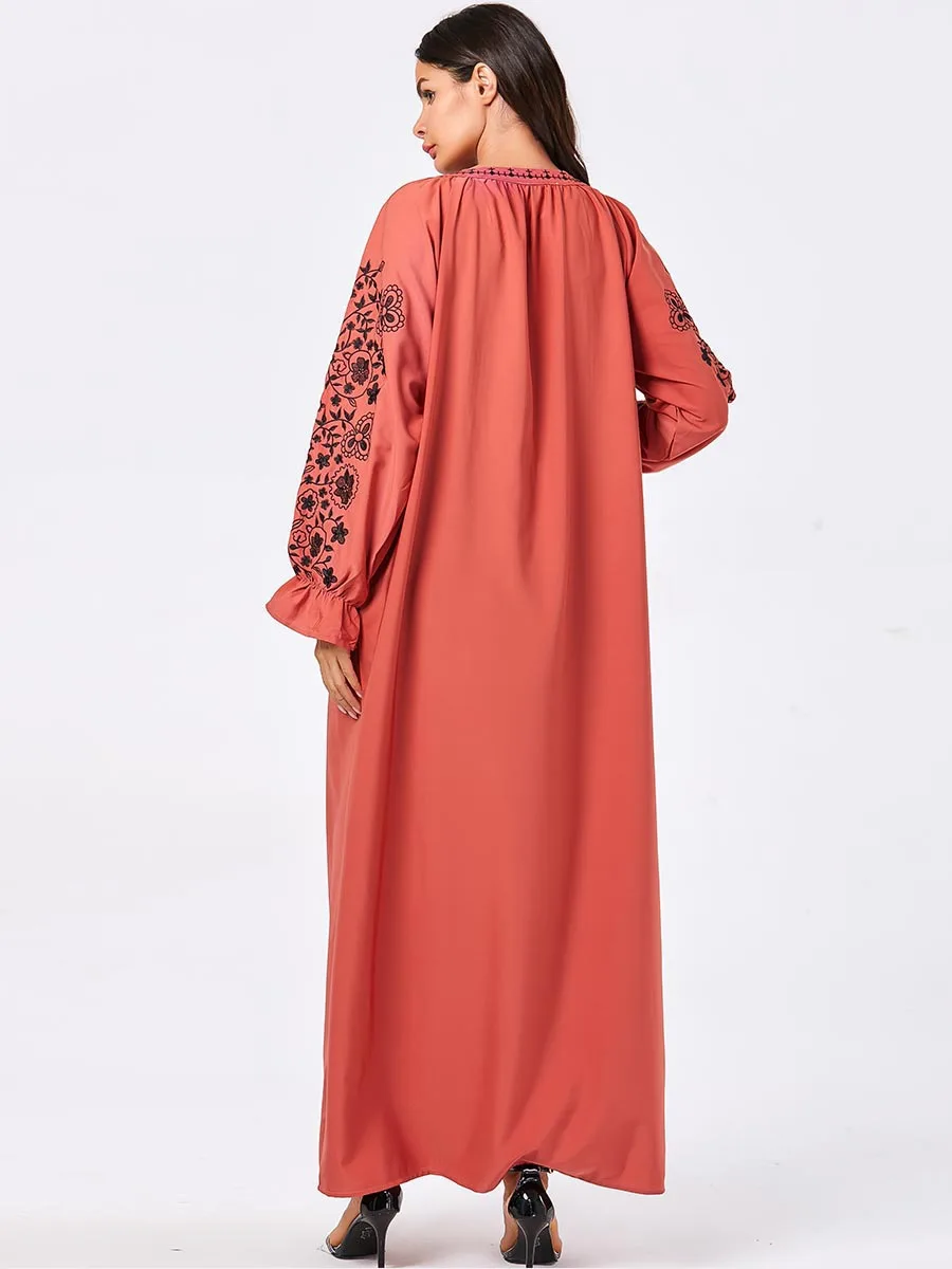 Арабское мусульманское платье Abaya для женщин с расклешенными рукавами макси