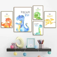 cute colorful baby dinosaur dream room wall art canvas painting nordic posters and prints wall pictures for kids room bedroom